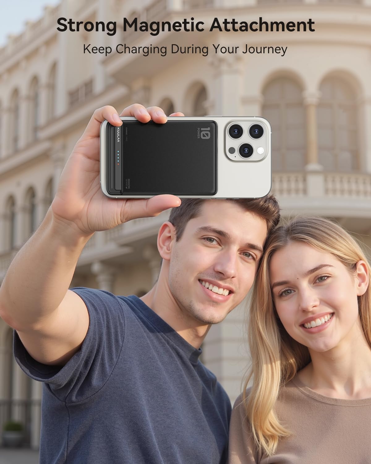 Thumbnail 1 de Kuulaa MagSafe Power Bank 10,000mAh Slim Magnetic (13mm) — USB-C in/out & wireless charging up to 15W