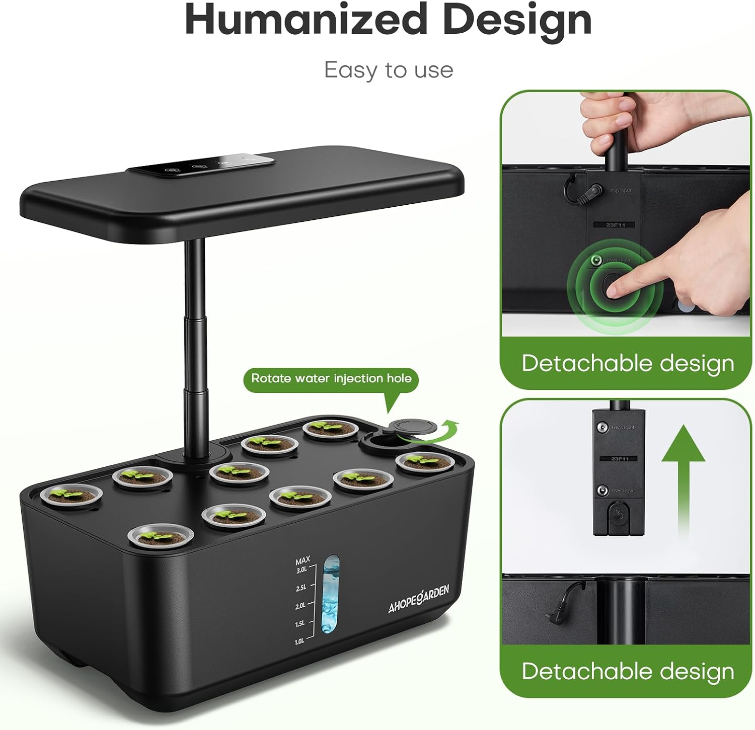 Thumbnail 6 de Ahopegarden Indoor Garden Hydroponics Growing System, 10-Pod LED Kit
