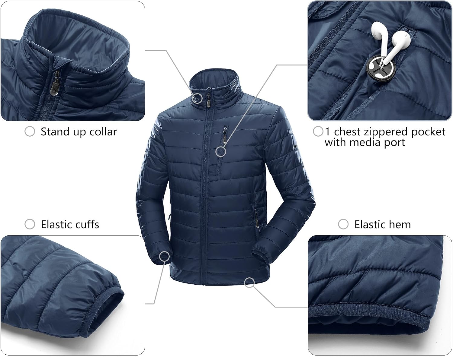 Thumbnail 4 de 33,000ft Herren Steppjacke Leichte Übergangsjacke