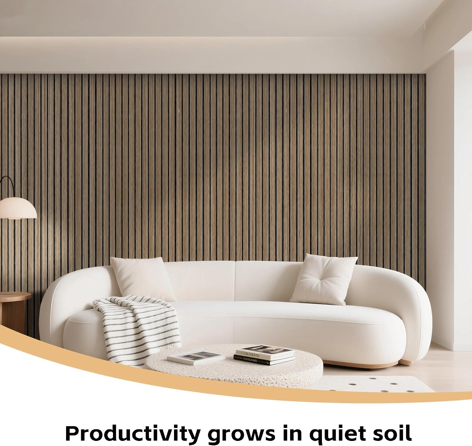 Detalle 2 de RITOLLO 8-Pack Acoustic Slat Wall Panels, Walnut-Look Polyester Fibre