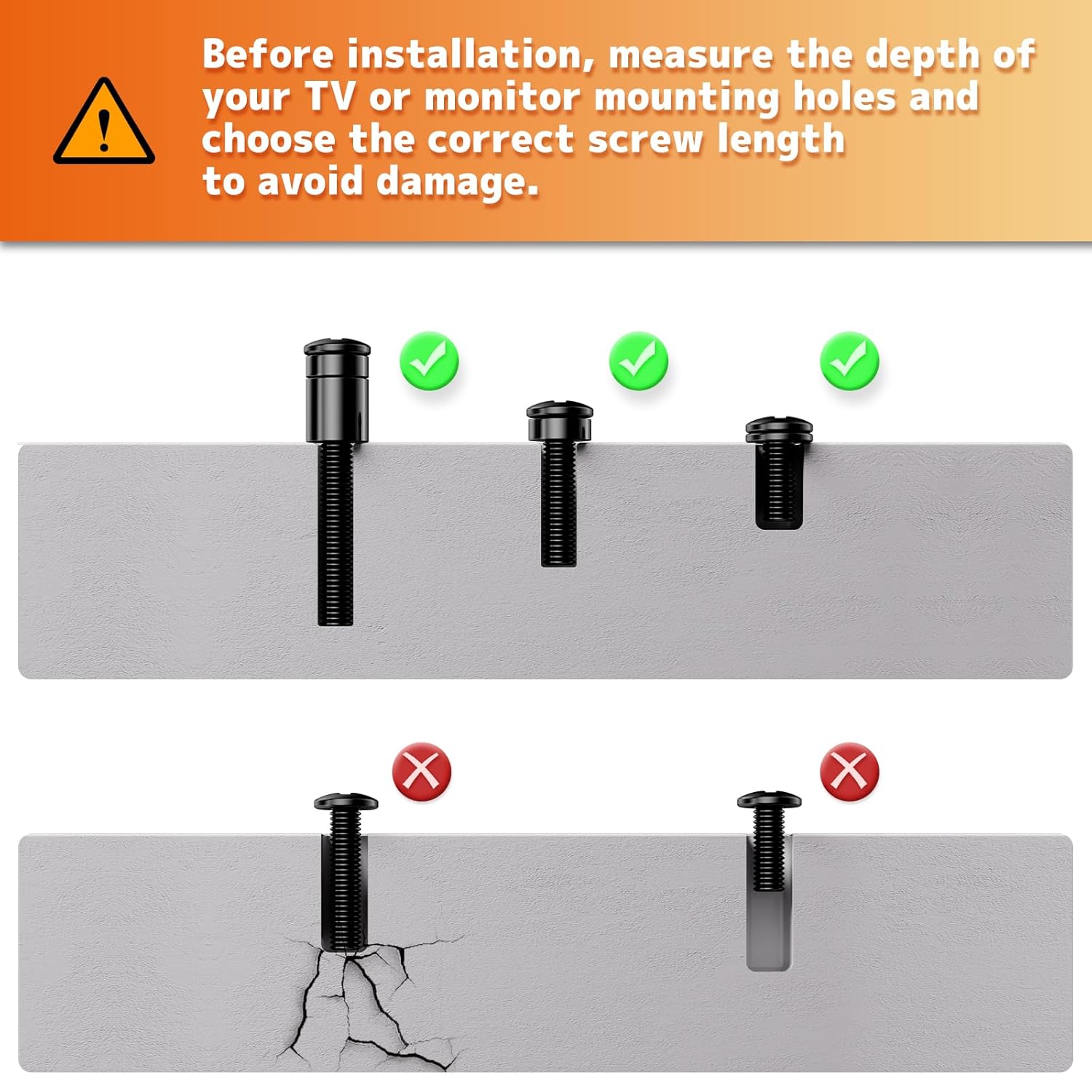 Thumbnail 5 de PUTORSEN Universal VESA Schrauben-Set M4/M5/M6/M8 inkl. Abstandhalter für TV & Monitor (bis 80 Zoll)