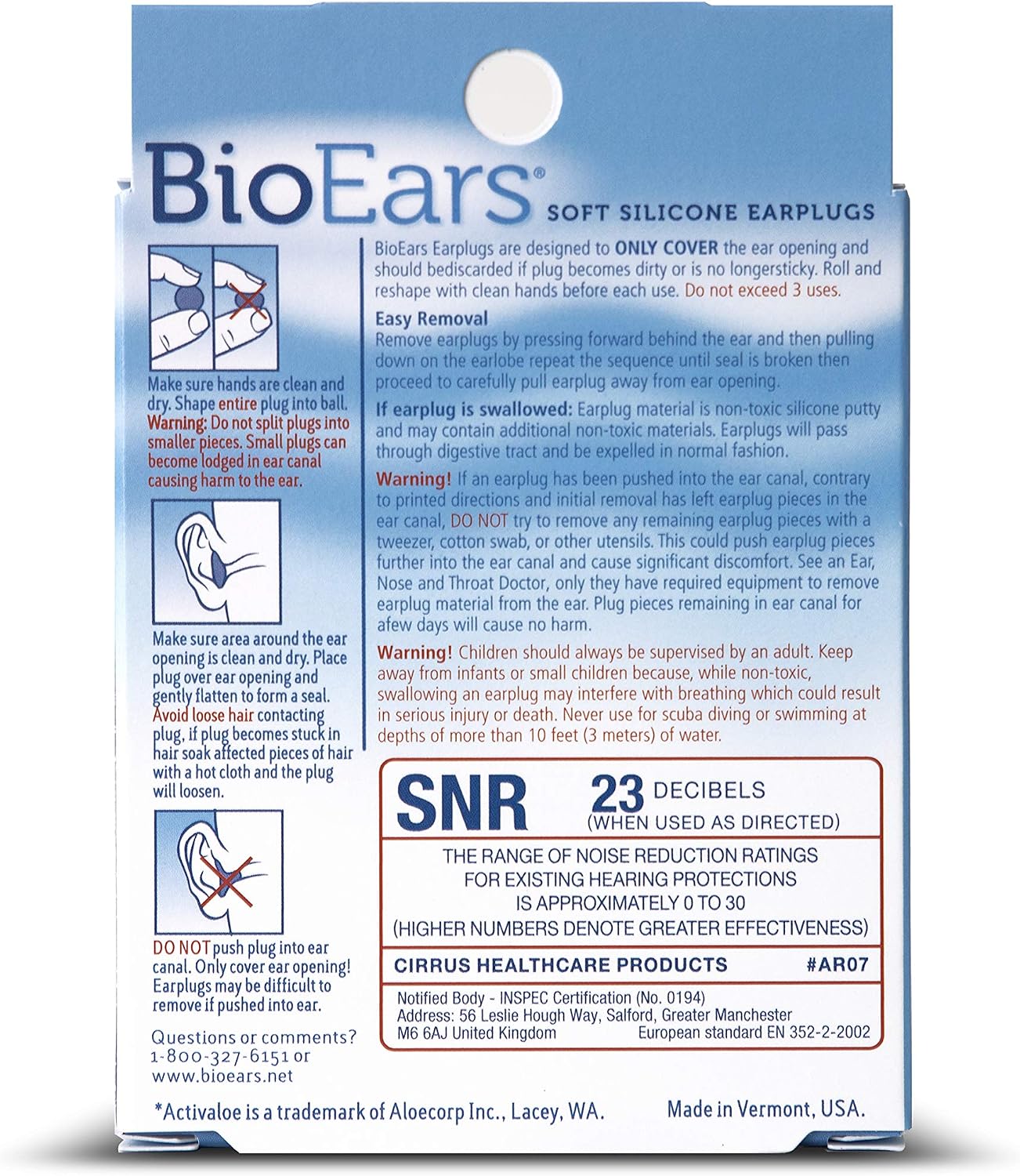Detalle 2 de BioEars BioEars earplugs with 22 SNR