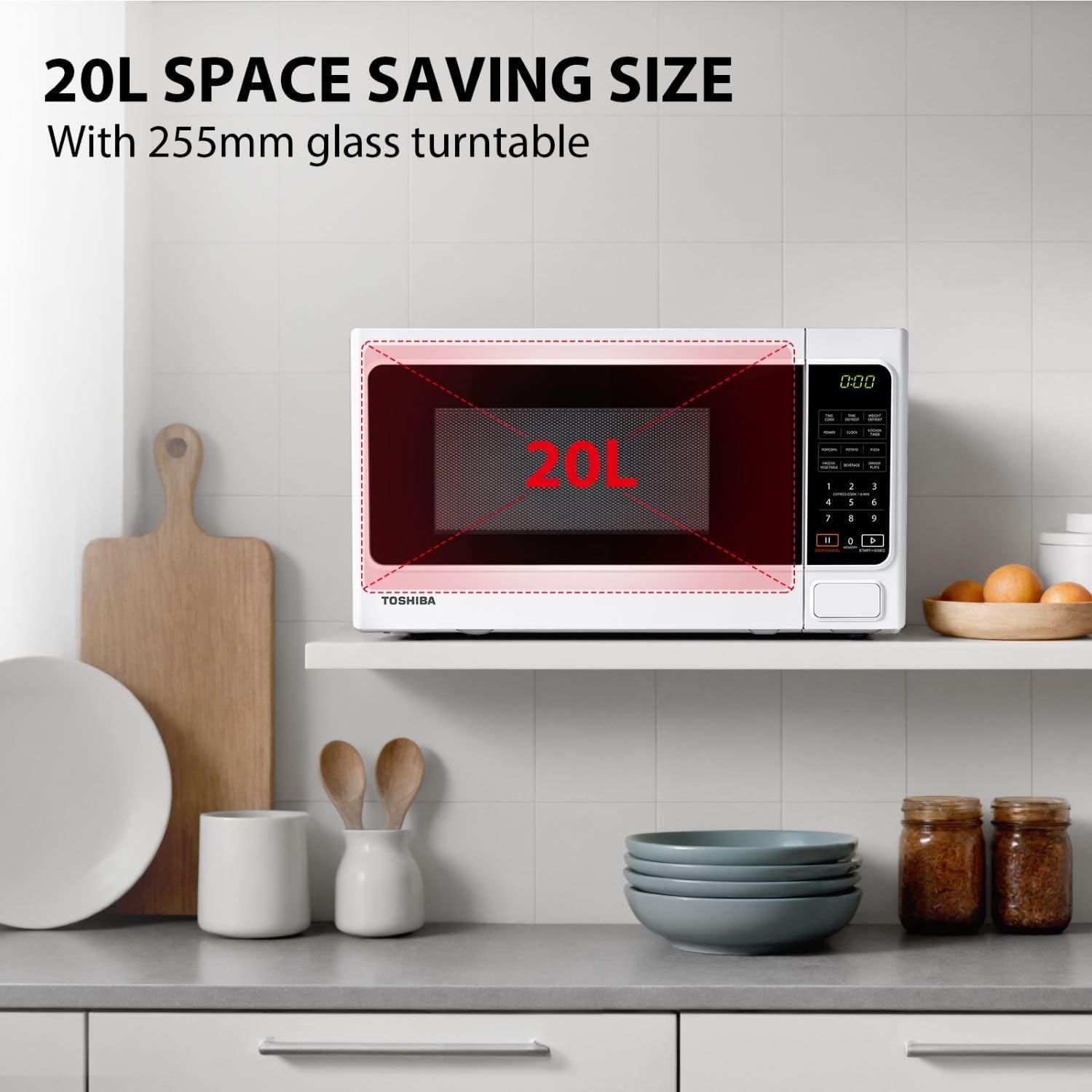 Thumbnail 1 de TOSHIBA MM-EM20P(WH) 20 L 800W solo microwave