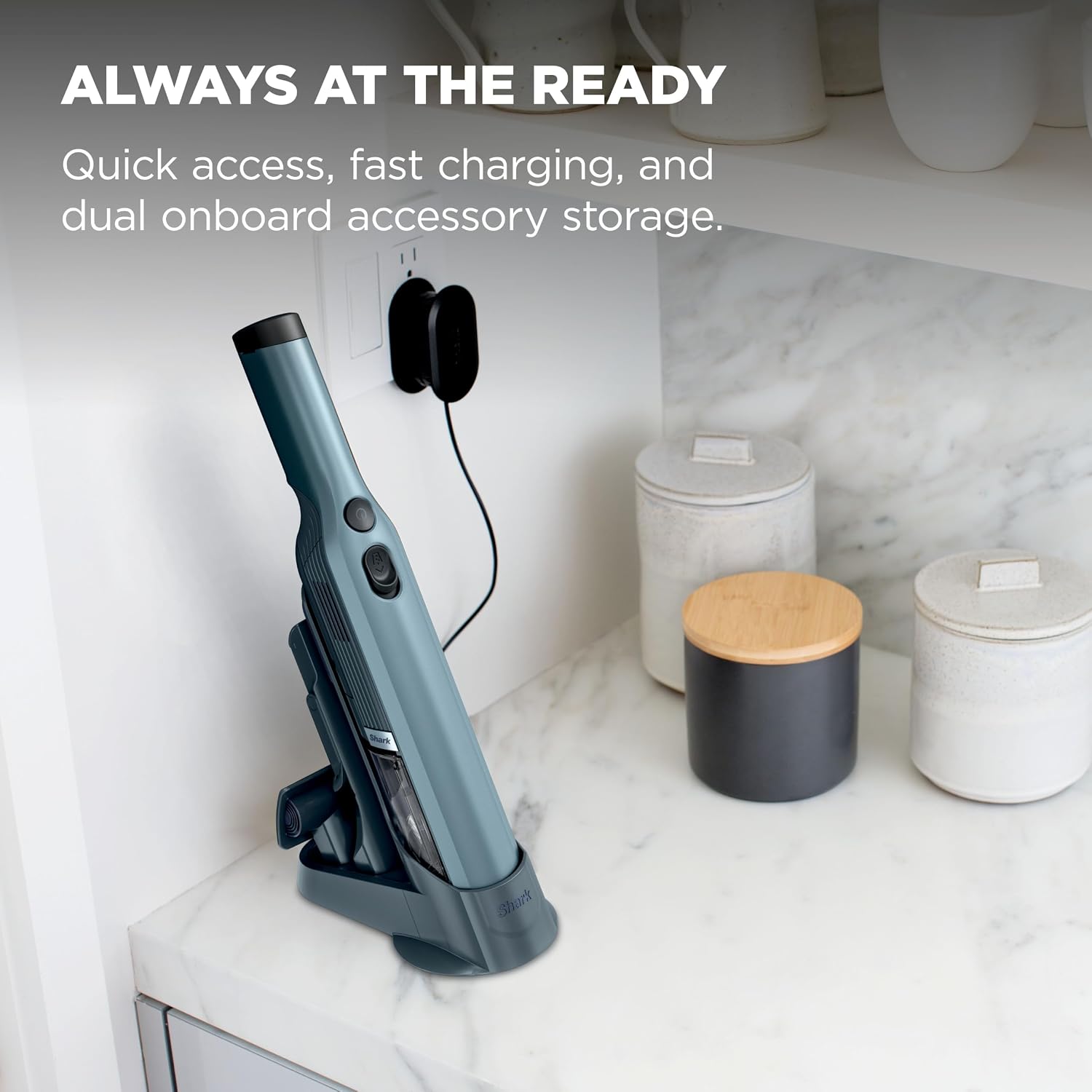 Detalle de Shark WANDVAC WV201LBL Cordless Handheld Vacuum, 1.4 lb, Harbor Slate