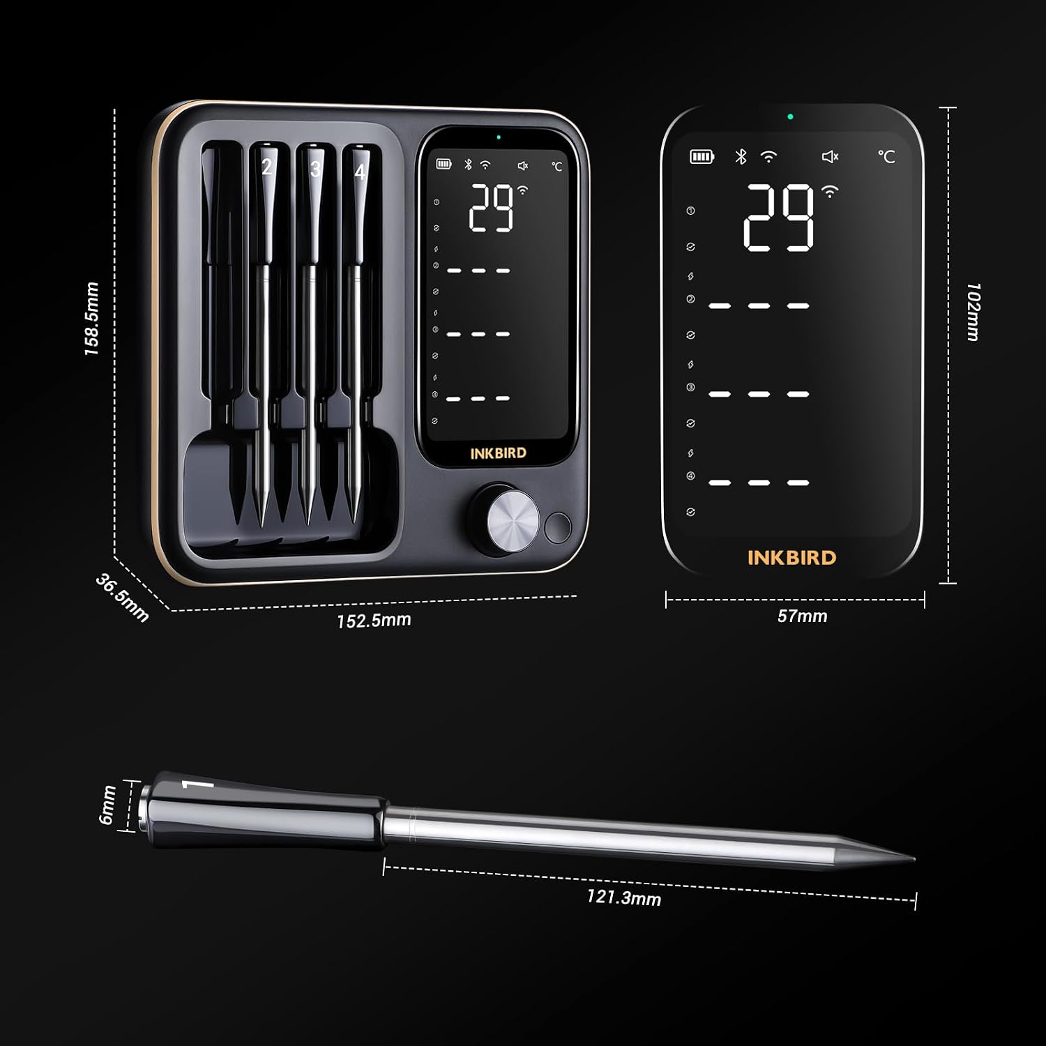 Thumbnail 6 de Inkbird INT-14-BW Fleischthermometer kabellos mit WiFi 2.4G & Bluetooth 5.4