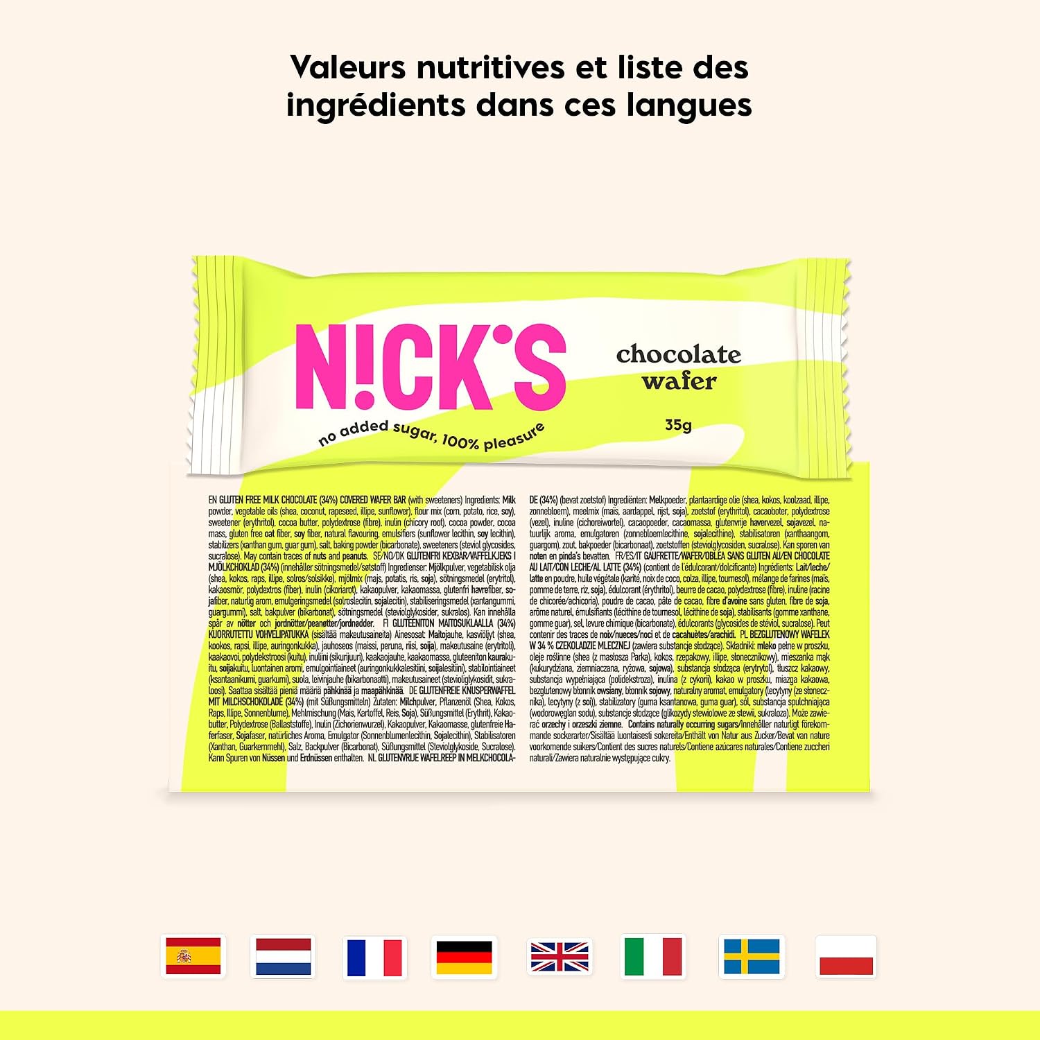 Thumbnail 6 de N!CK'S NICKS gaufrettes chocolat low carb