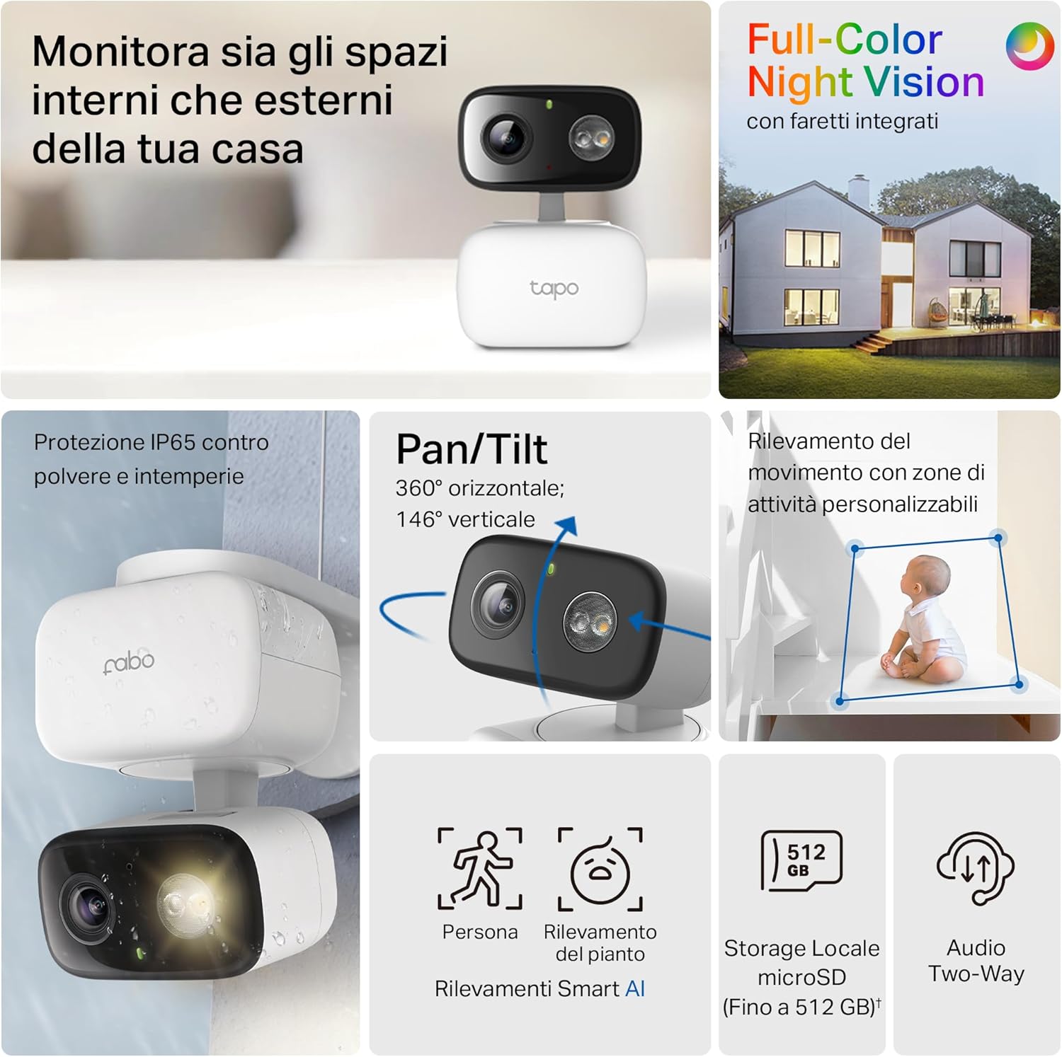 Detalle de Tapo C206 Telecamera Wi‑Fi Esterno 1080p
