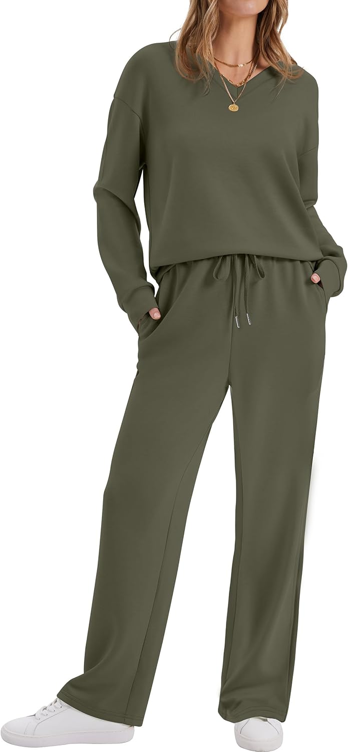 Thumbnail 1 de WIHOLL Lounge Sets for Women 2026 V Neck 2-Piece Outfits