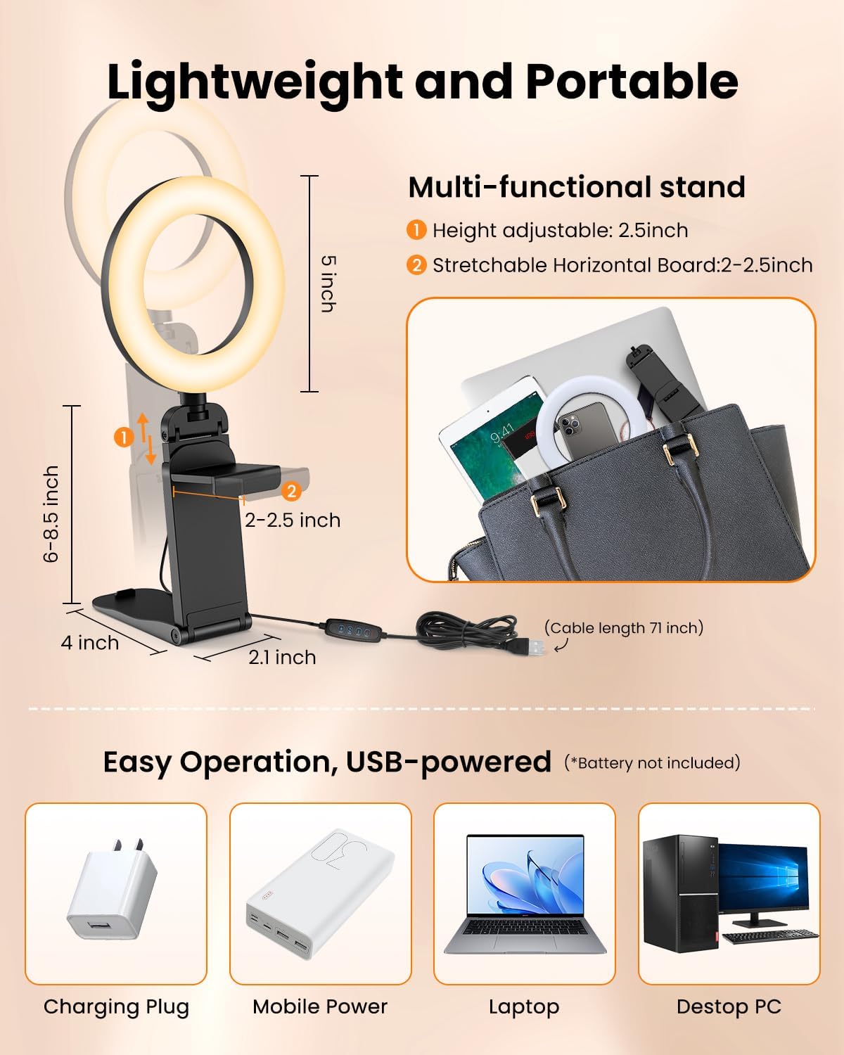 Thumbnail 6 de Evershop Ring Light 5-inch Laptop
