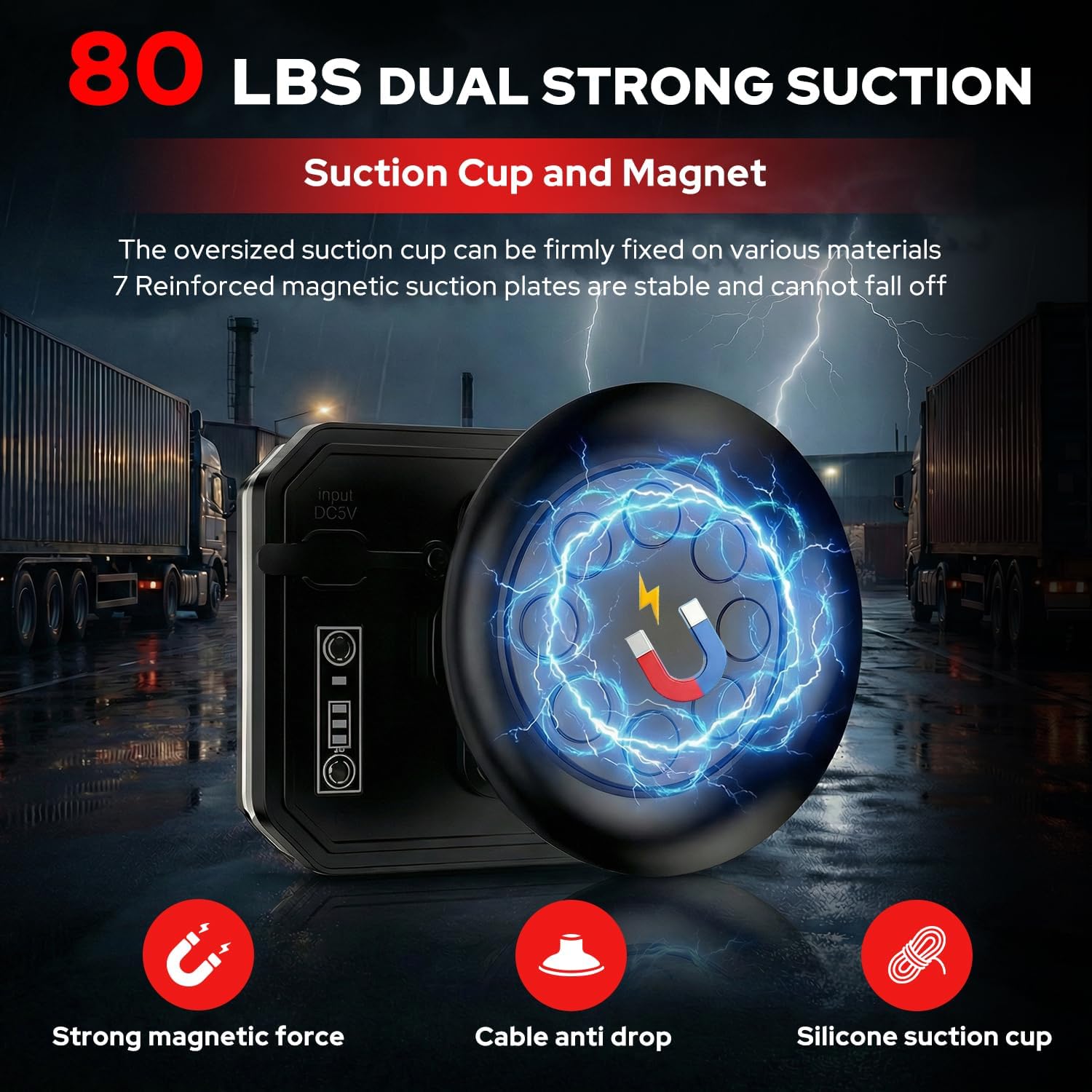 Detalle de 2026 Upgraded 8-IN-1 Wireless Trailer Lights (Magnetic) – Adjustable LED Tow Lights, IP68, up to 165 ft signal