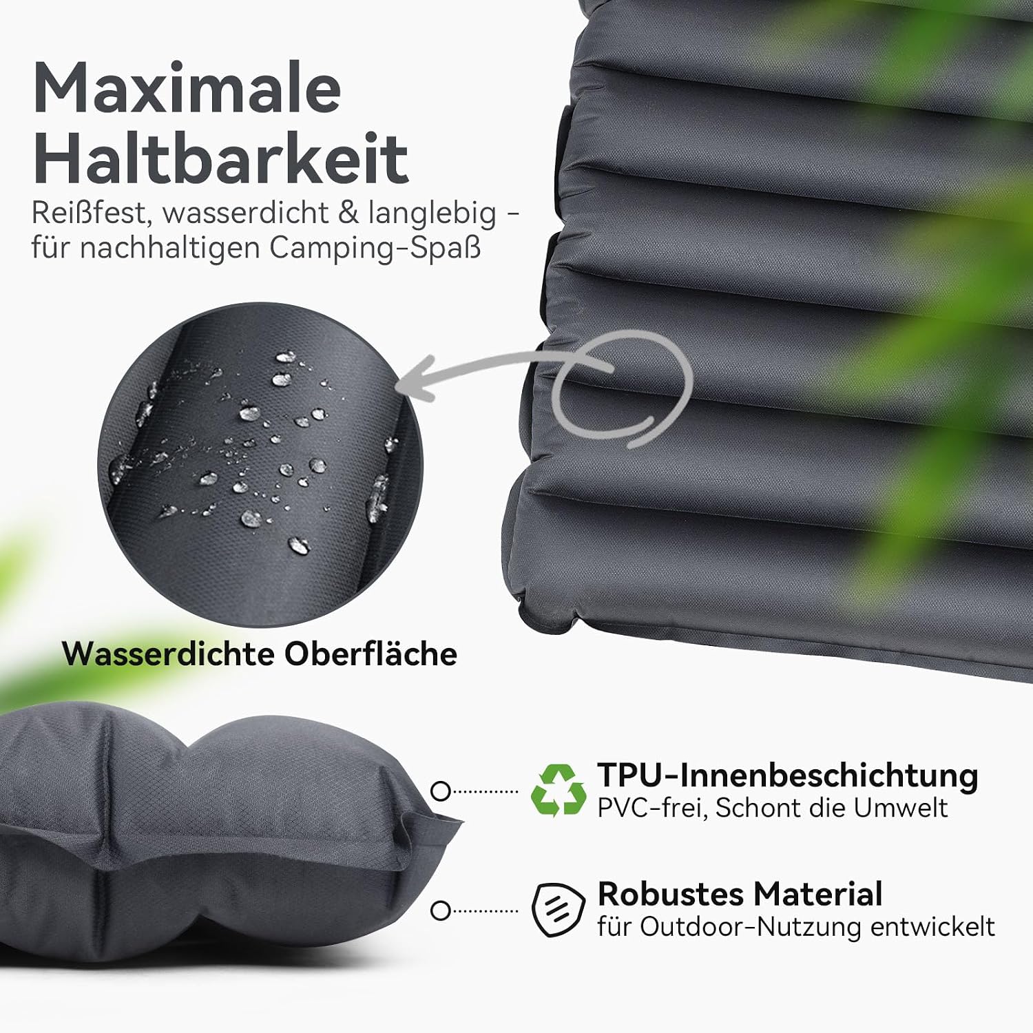 Detalle de HIKENTURE Doppel Isomatte Ultraleicht – ultraleichtes Schlafgefühl für zwei