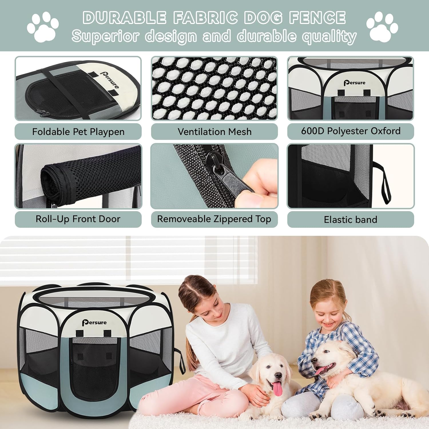 Detalle 2 de Dog Cat Playpen Portable Playpen 🏠