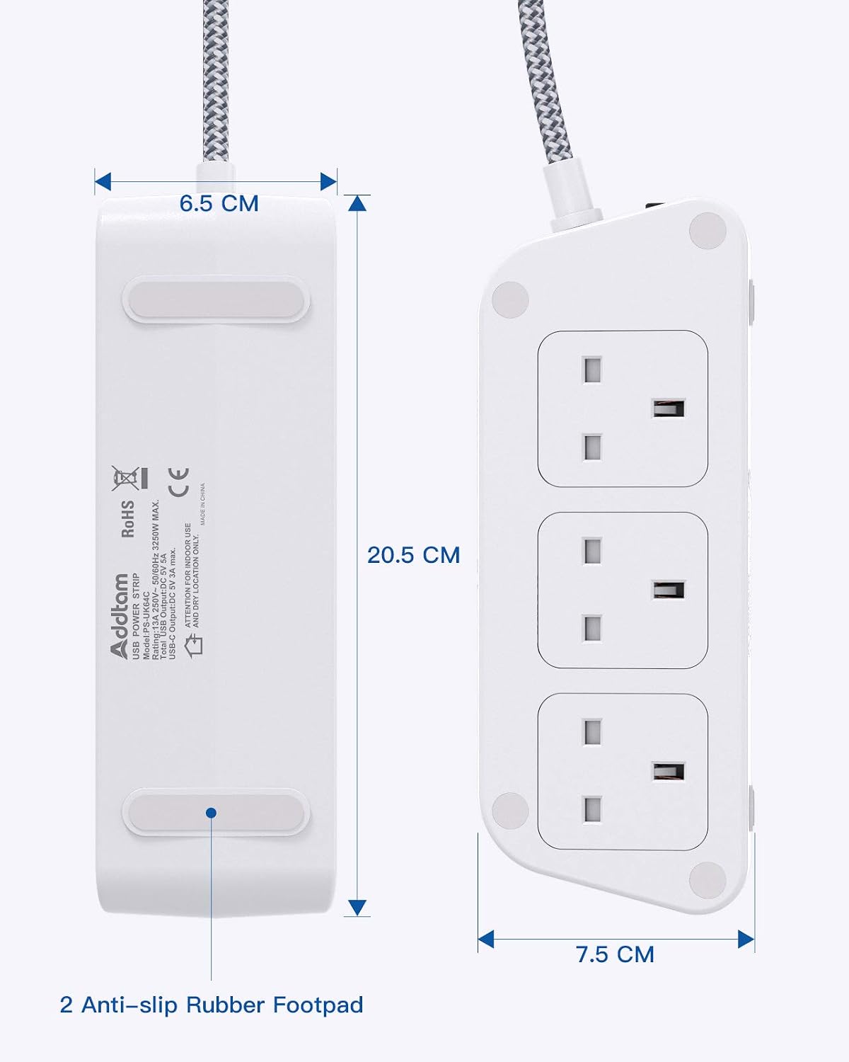 Thumbnail 5 de Addtam 3M Extension Cable 3250W Surge Protector 🔌