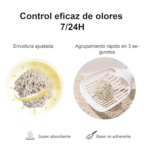Detalle de FUKUMARU Arena de Tofu para Gatos 5.4 kg: arena aglomerante, polvo mínimo y control de olores