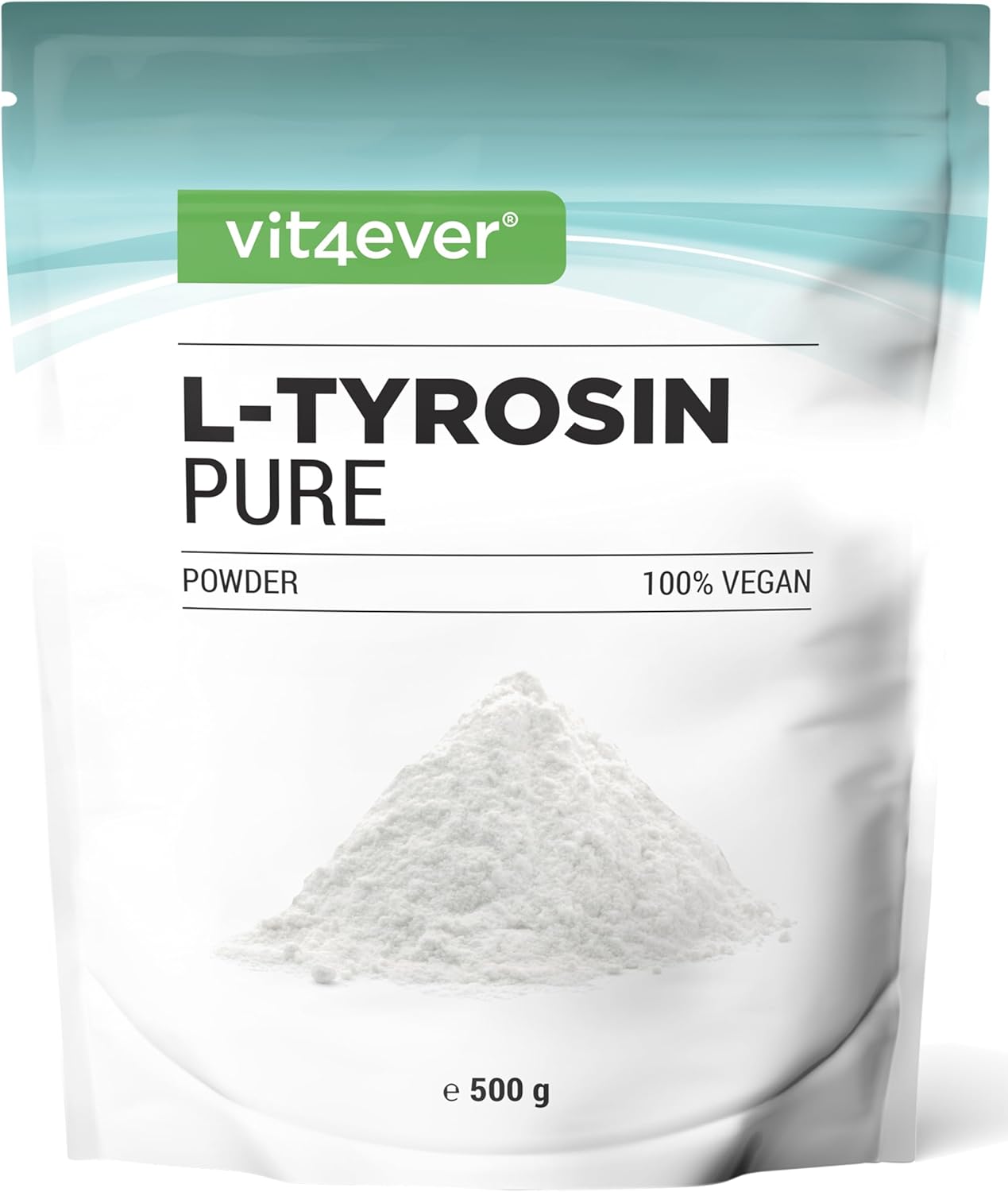 Detalle de vit4ever L-Tyrosin Pulver 500 g – 333 Portionen, vegan, ohne Zusatzstoffe