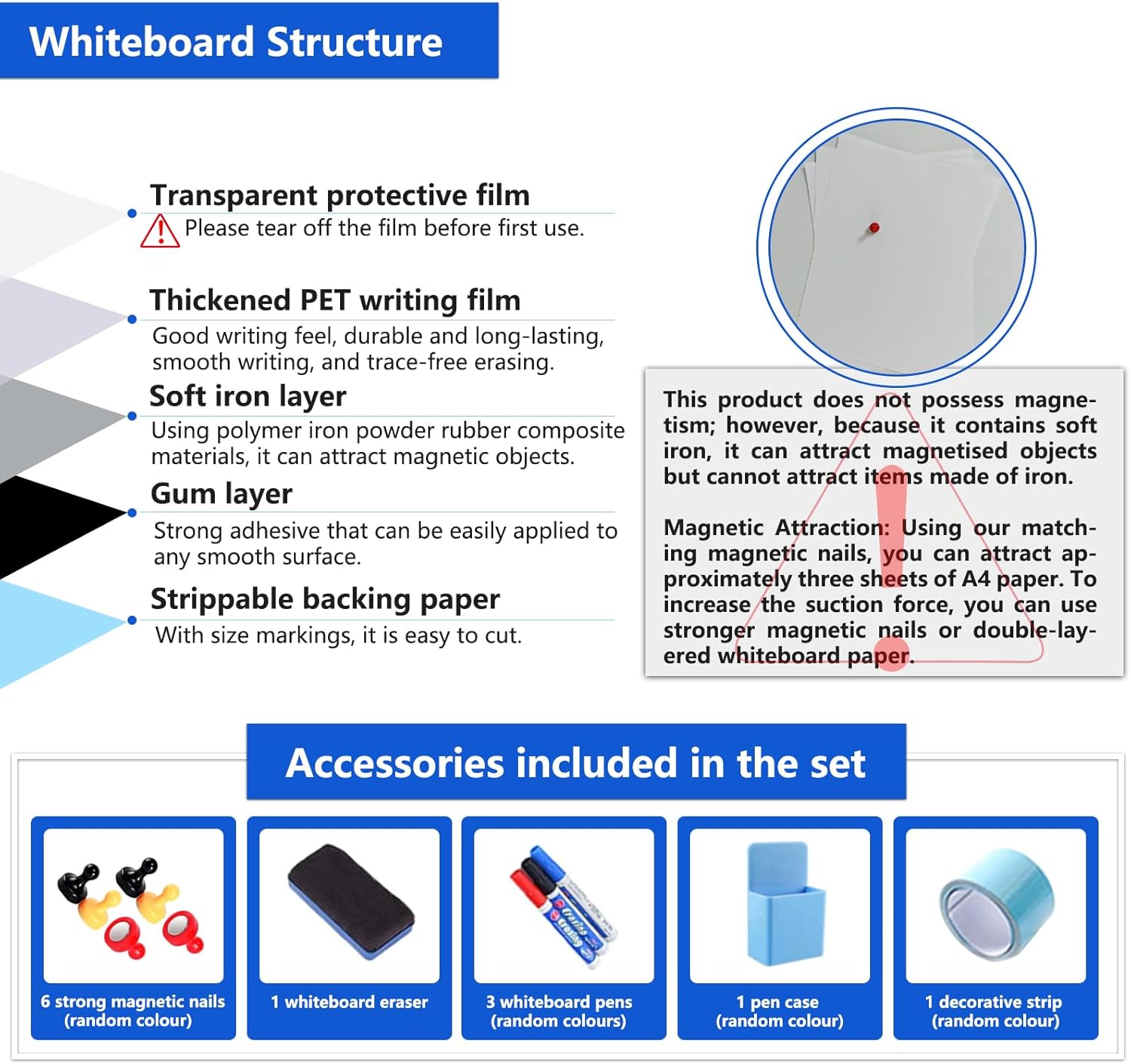 Thumbnail 1 de JOMUSAGA Lavagna Bianca Adesiva 60x40 cm 📌