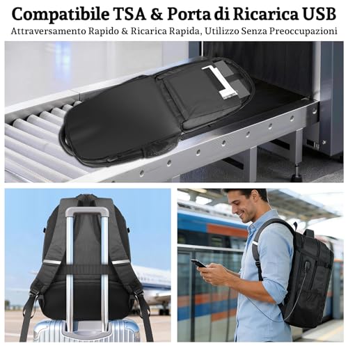 Detalle de ANNMOR Zaino Porta PC 15-17,3", 35L - Versatile per studio, lavoro e viaggi
