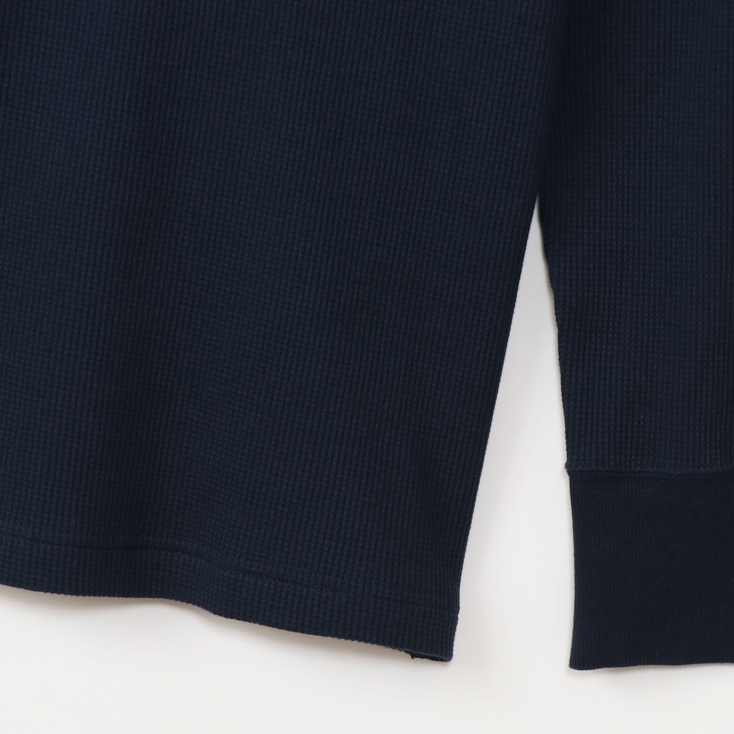 Detalle de Hanes BEEFY HM4-S104-090 サーマルヘンリーネック長袖Tシャツ ワッフル生地