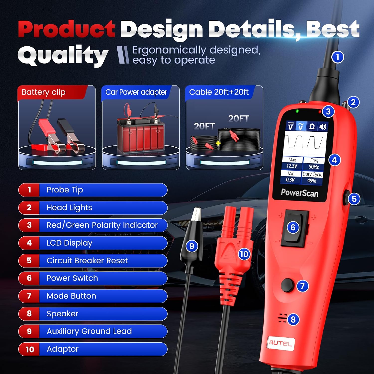 Thumbnail 6 de Autel 2026 PowerScan PS100 Electrical Circuit Tester Kit