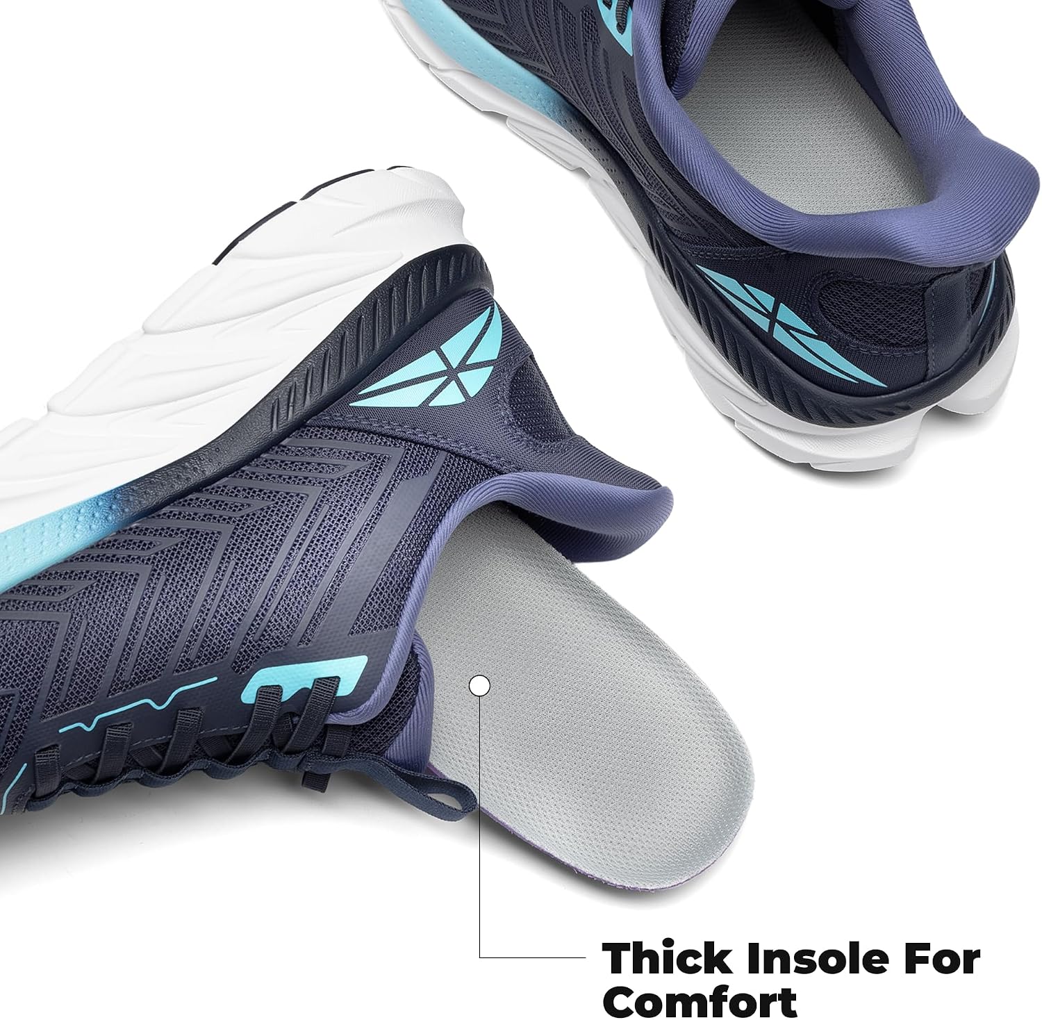 Thumbnail 5 de ALLSWIFIT Slip-On Athletic Sneakers for Women (No-Tie, Breathable, Non-Slip)