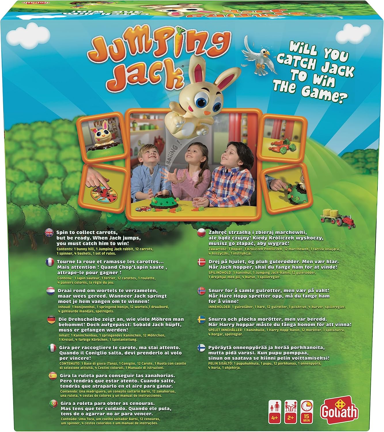 Detalle de Goliath Jumping Jack board game, ages 4+, 2–5 players, blue German version