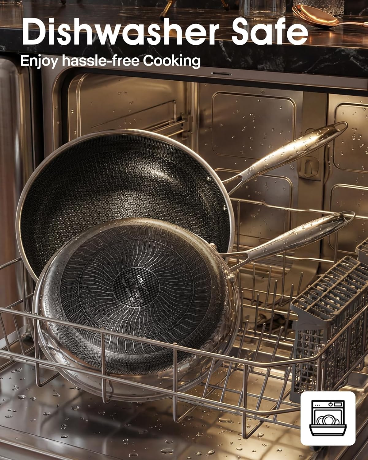 Thumbnail 6 de USELUCK Hybrid Nonstick 8-Inch Frying Pan with Glass Lid