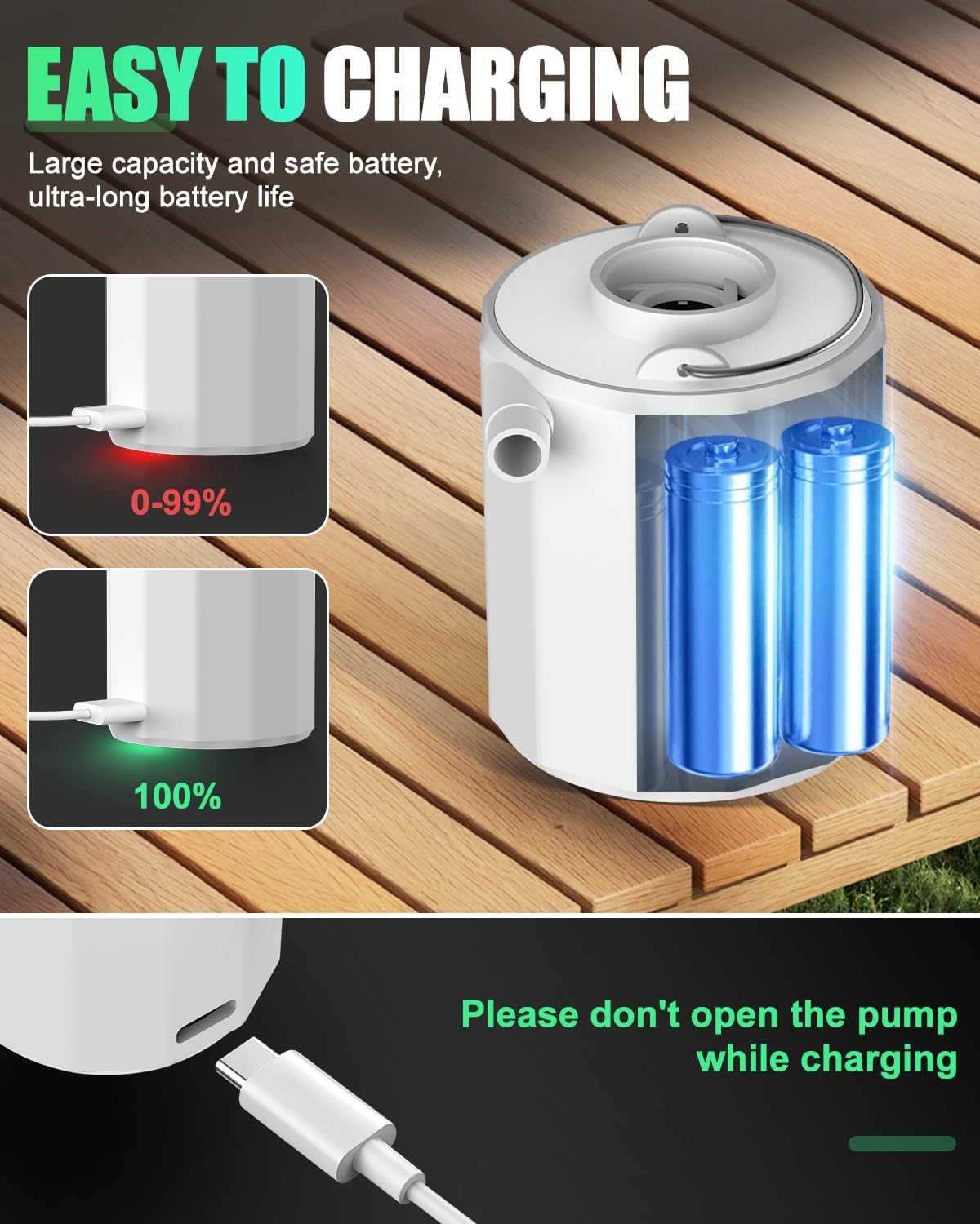 Detalle de Rantizon Tiny Electric Air Pump for Airbeds and Inflatable Gear