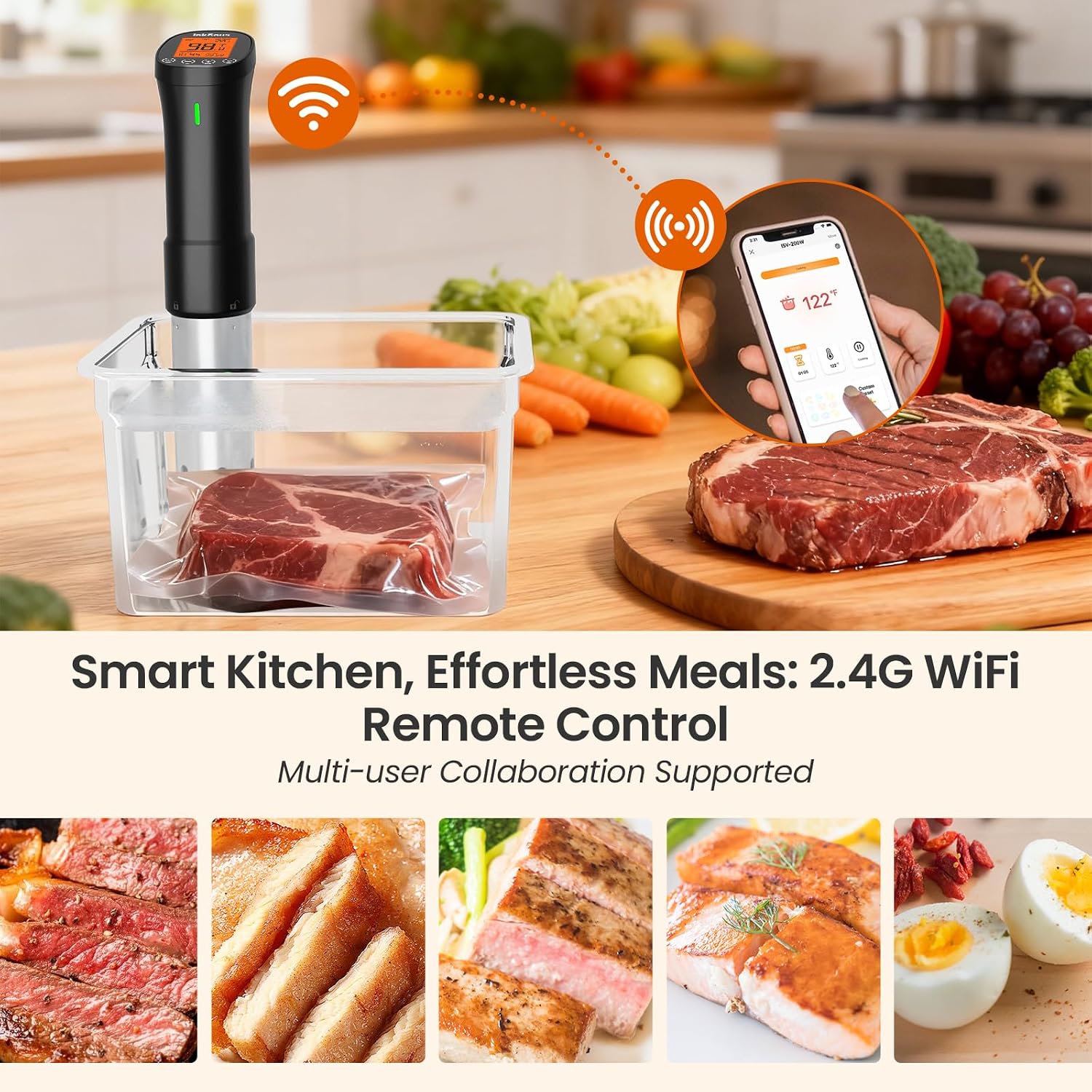 Thumbnail 1 de InkSous ISSV-200-W 1000W Wi-Fi Sous Vide Cooker