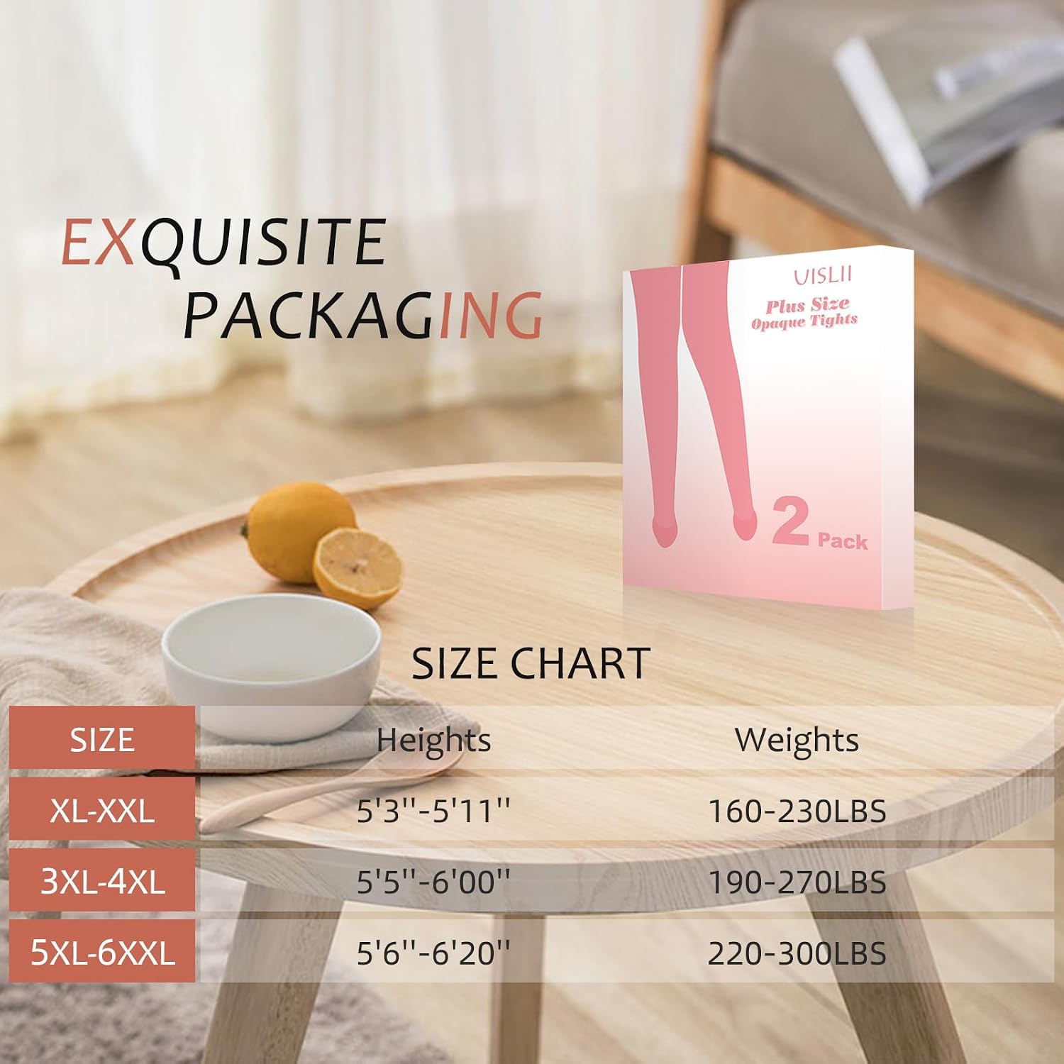 Detalle 1 de UISLII Plus-Size Tights 80D