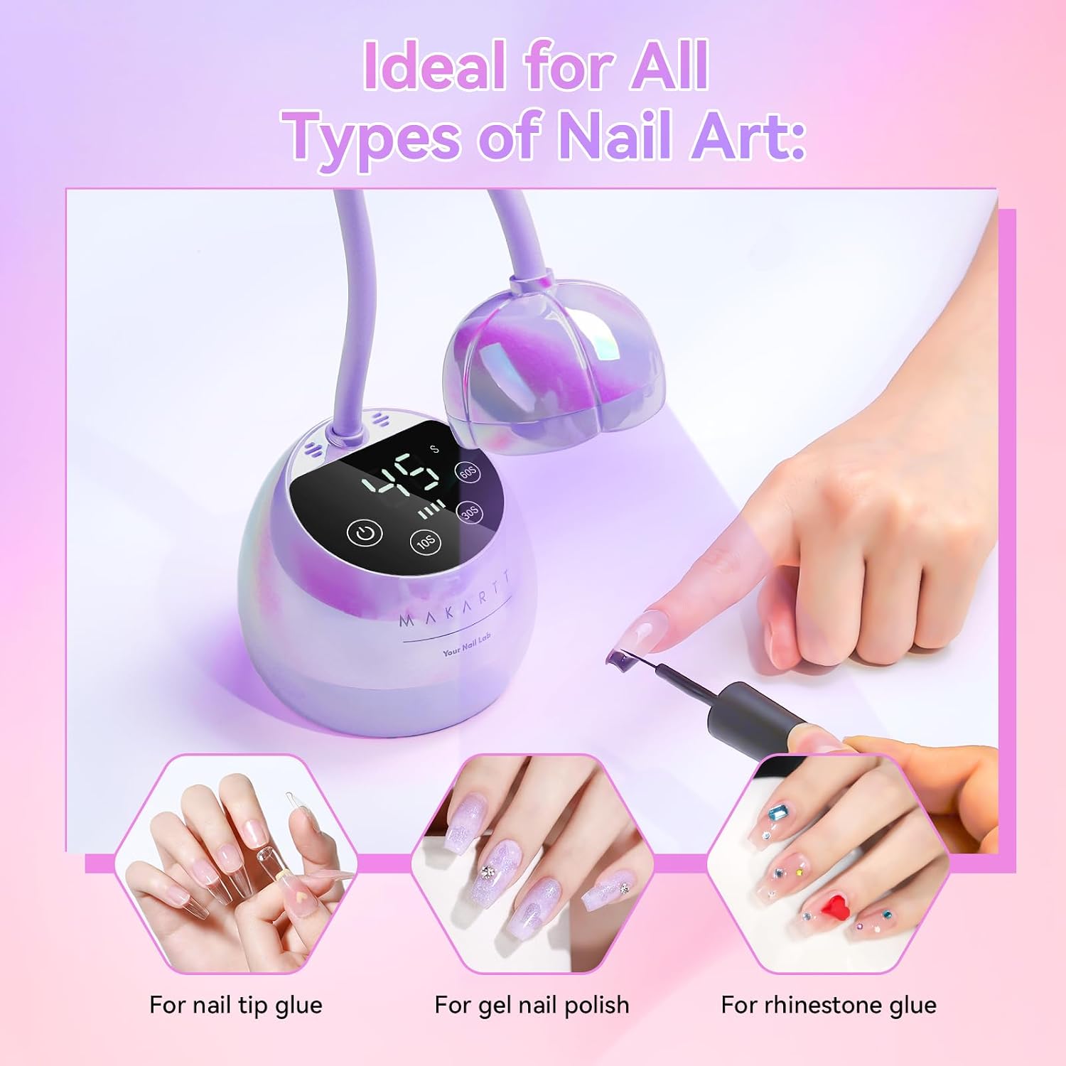Thumbnail 3 de Makartt UV LED Nail Lamp with Gooseneck — Cordless 39mW/cm² Quick Gel Curing