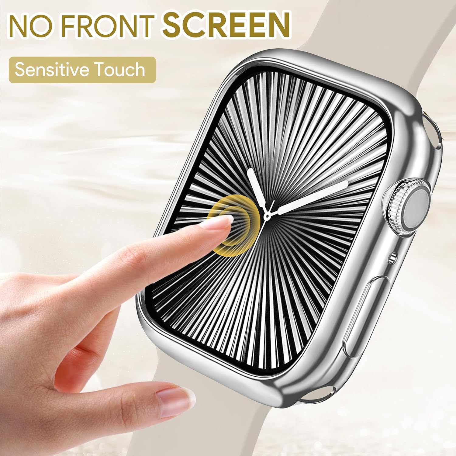 Detalle de JR.DM JRDM-WB-1032 40mm TPU Apple Watch Case, Silver Flexible Bumper