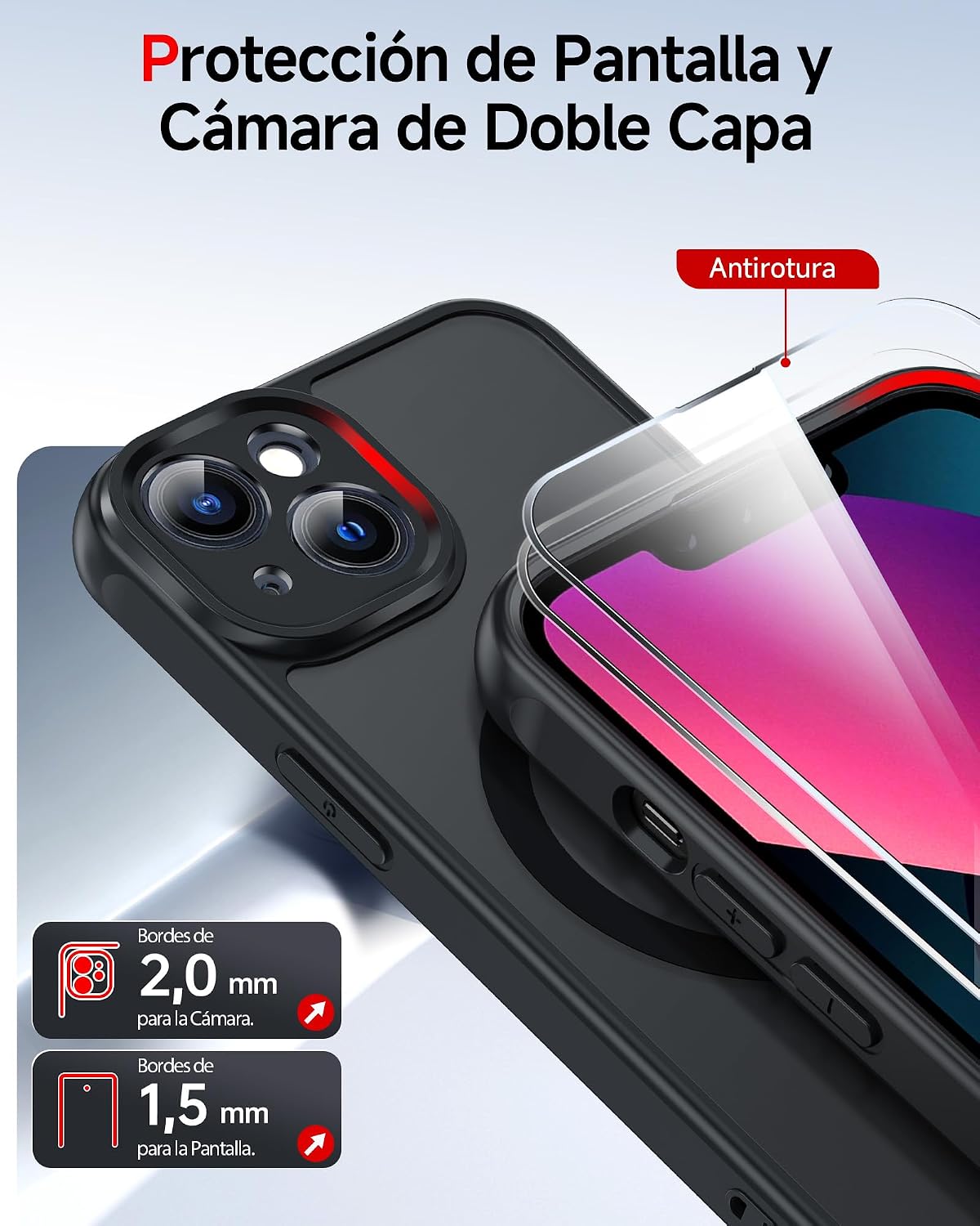 Thumbnail 3 de LeYi Funda para iPhone 13 MagSafe con protección 2 cristales