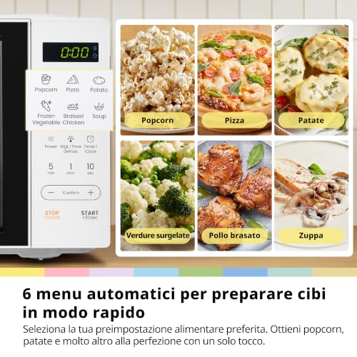 Thumbnail 4 de COMFEE' Forno a Microonde Digitale 20L 700W: 11 livelli, 6 menu automatici e memoria, design compatto