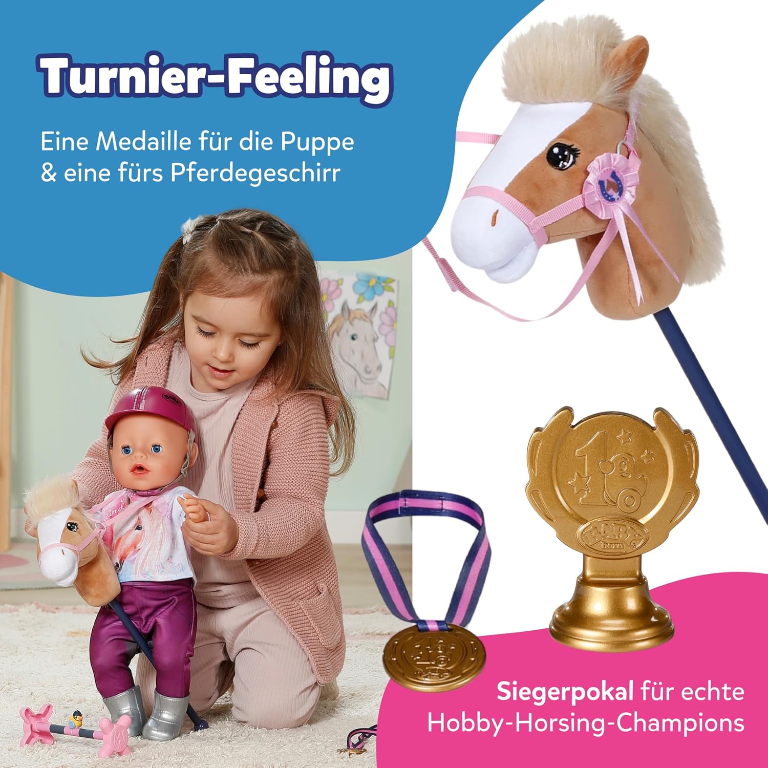 Thumbnail 4 de BABY Born Hobby Horsing Set – Puppenset mit Steckenpferd & Zubehör (36 cm & 43 cm)