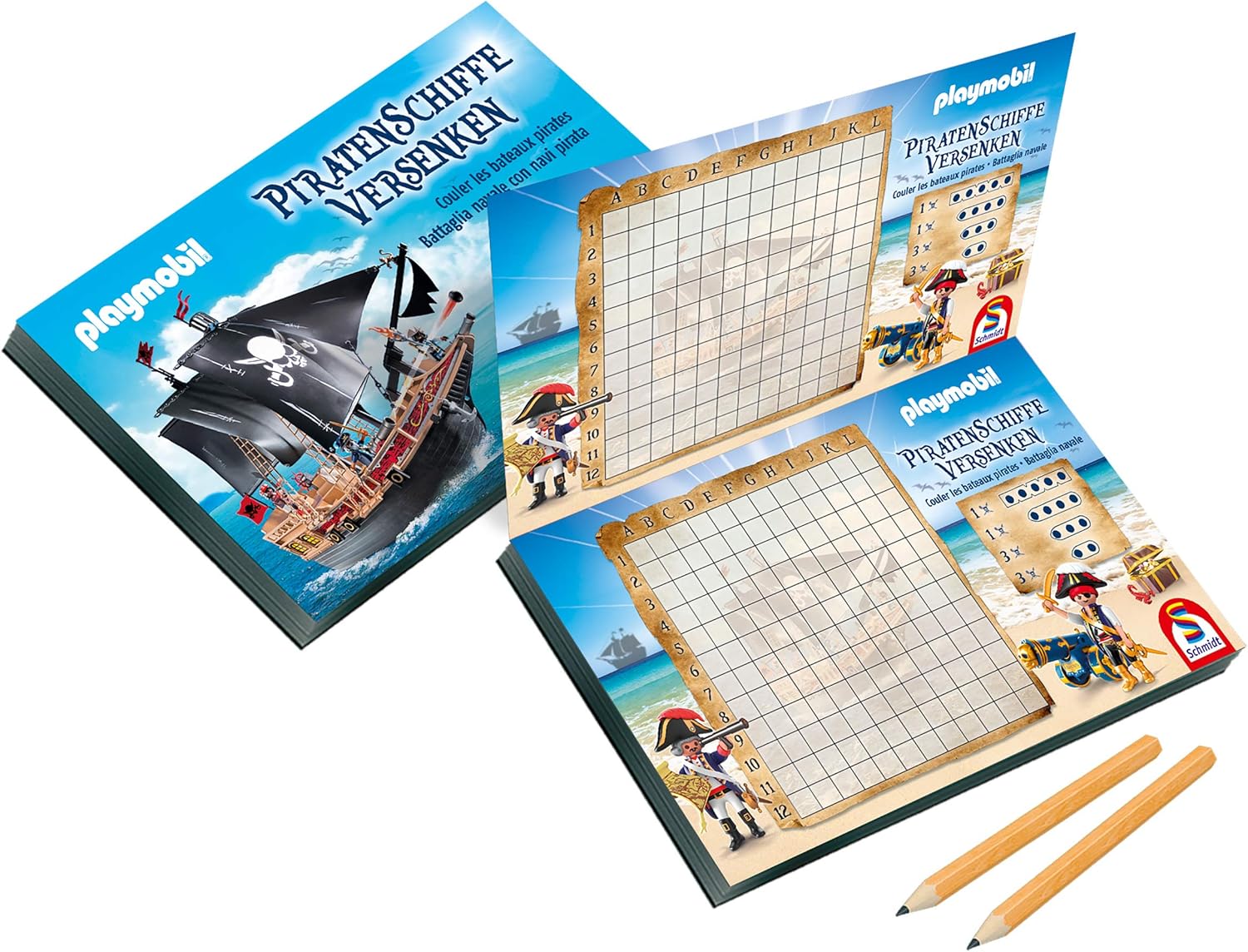 Detalle 2 de Schmidt Spiele 51429 Playmobil Bateaux de Pirate Coulant Moi avec Jeu dans Une boîte en métal Multicolore