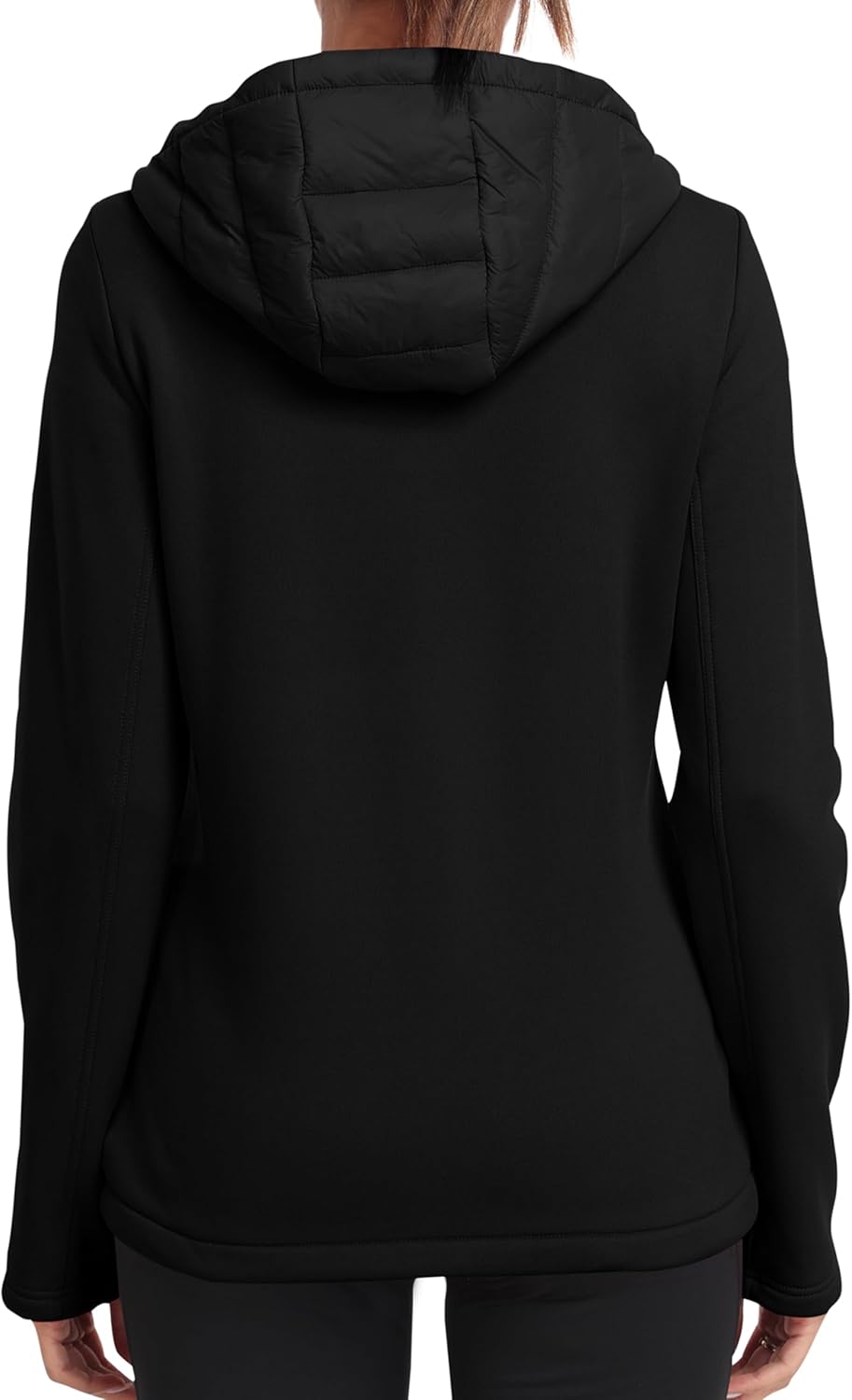 Detalle de MoFiz Womens Fleece Lined Softshell Hooded Hybrid Puffer Jacket (Full Zip) for Running & Hiking