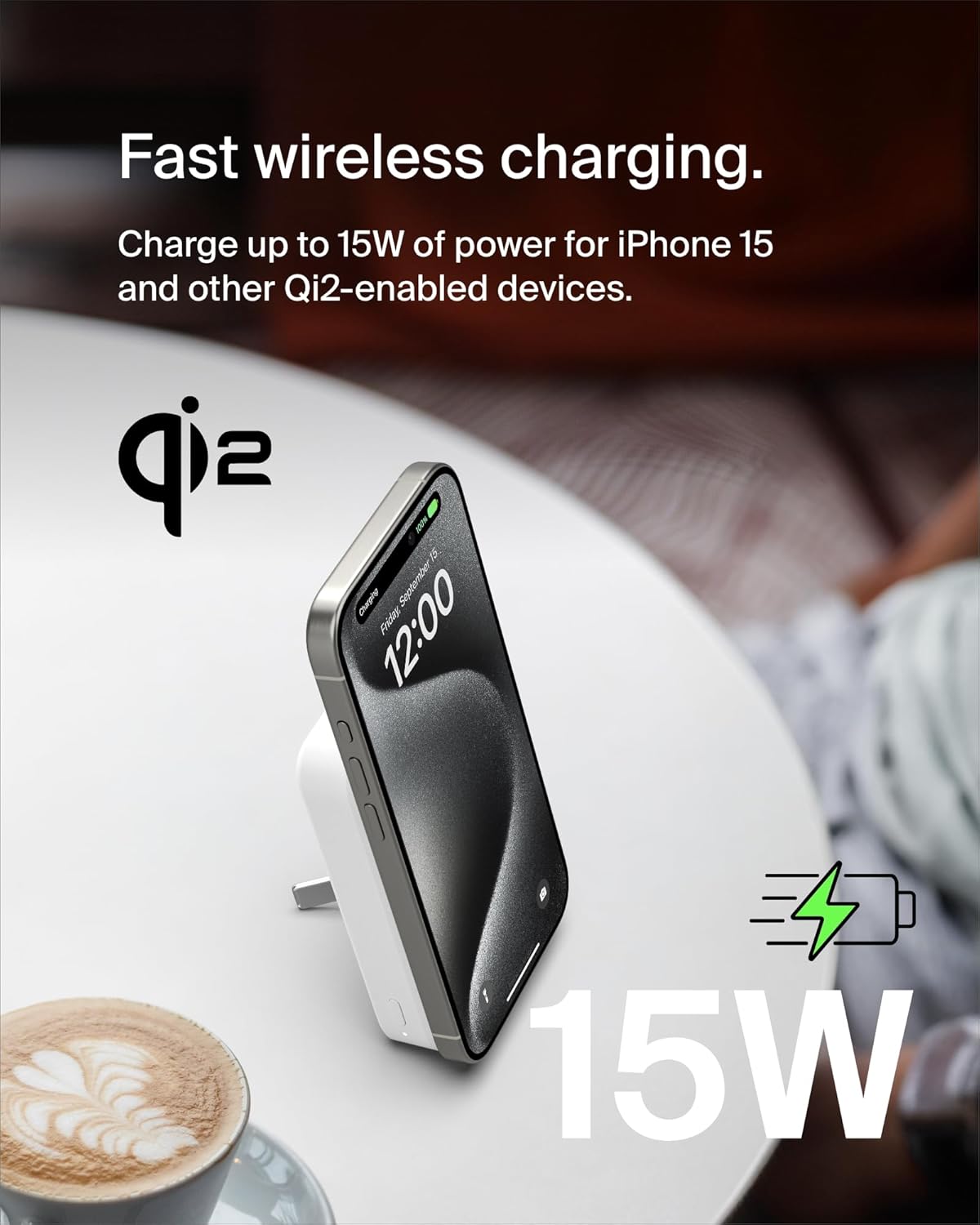 Thumbnail 1 de Belkin BoostCharge Pro Wireless Power Bank 10000mAh with Qi2 and MagSafe — Portable Charging with built-in Kickstand