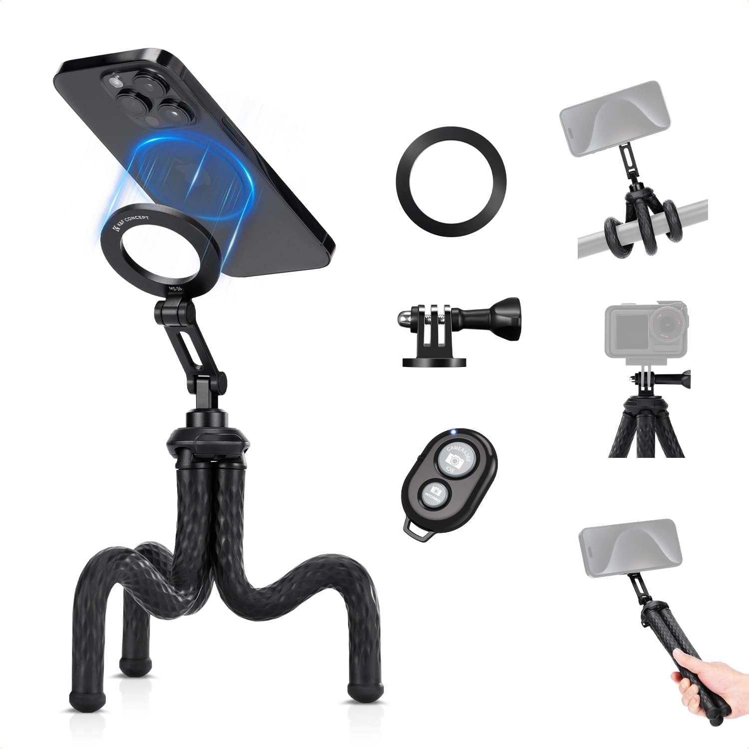 Detalle de K&F CONCEPT Magnetic Flexible Phone Tripod review