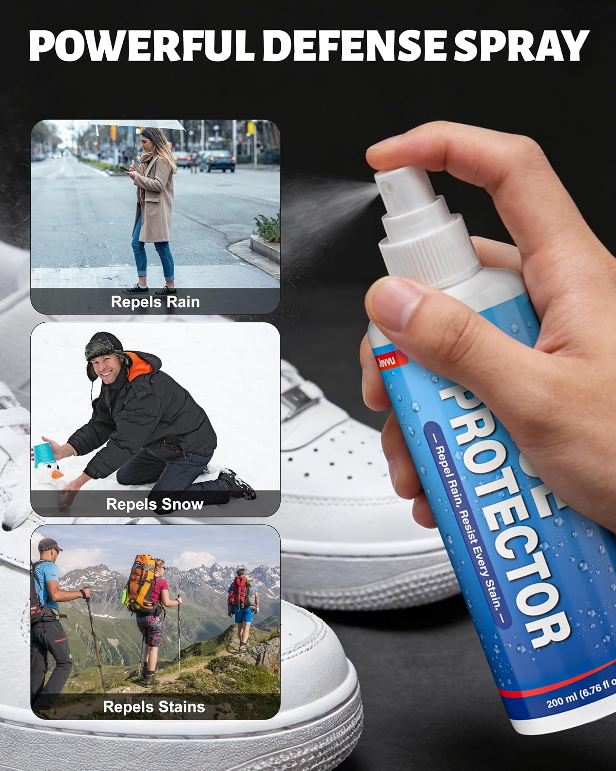 Detalle de Jevvu Shoe Cleaner: 2-in-1 Cleaning Foam and Protective Spray Kit
