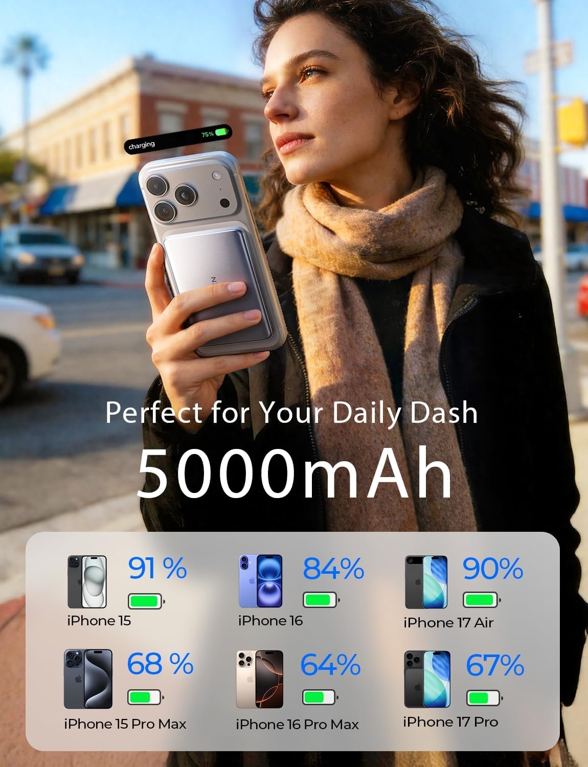 Thumbnail 6 de LISEN QI2 MagSafe Power Bank Slim (5000mAh) – 15W magnetic charger for iPhone