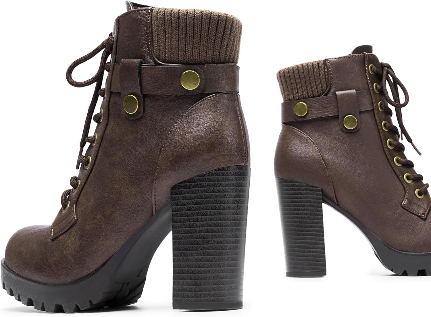 Detalle 1 de DREAM PAIRS Women's Combat Ankle Boots, 4-Inch Heel