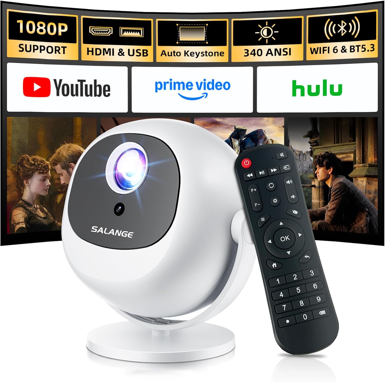 Detalle de Salange Bedroom Projector 1080P for home cinema