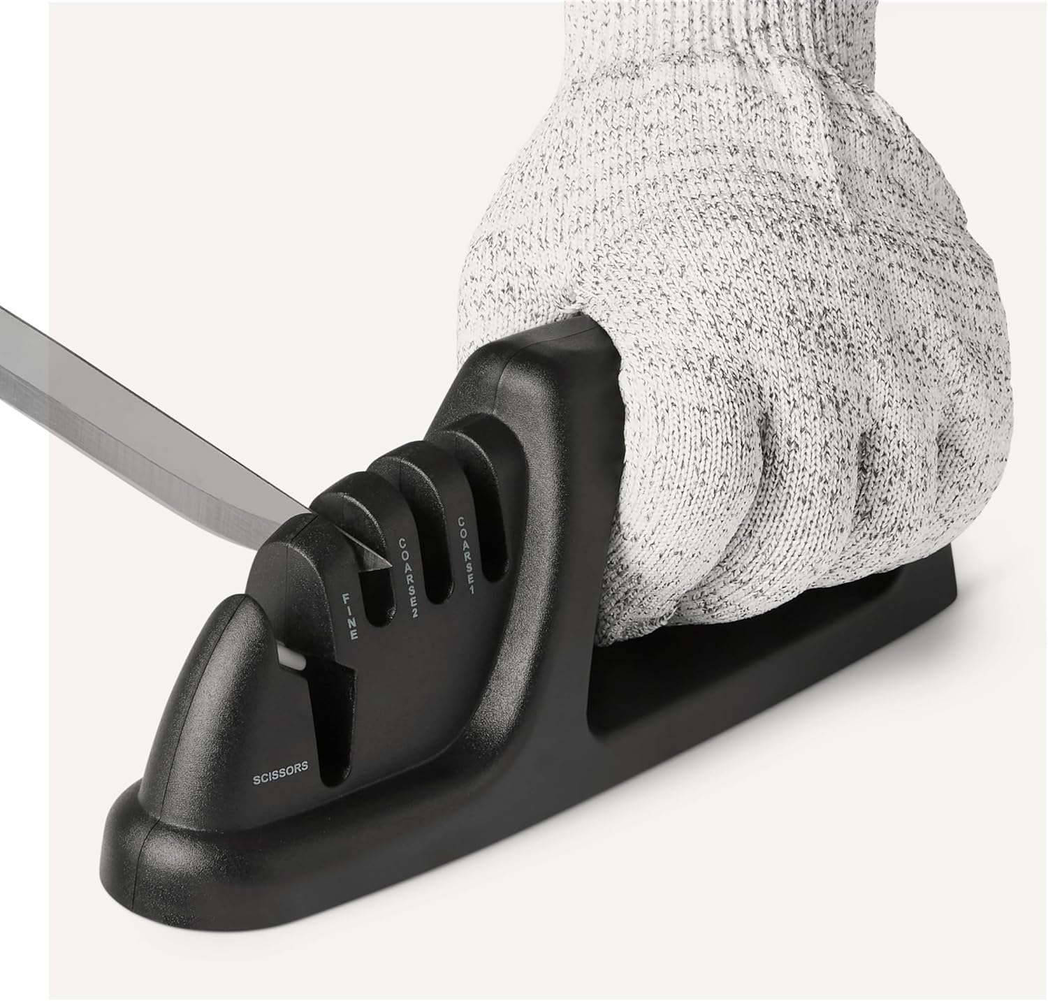 Thumbnail 2 de Amazon Basics 4-in-1 Knife Sharpener with Non-Slip Base and Safety Glove