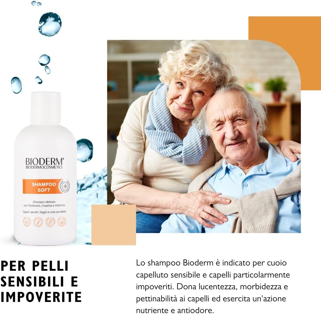 Detalle 2 de Bioderm Shampoo Soft 300 ml — delicato per cuoio capelluto sensibile e capelli impoveriti, coadiuvante antiforfora