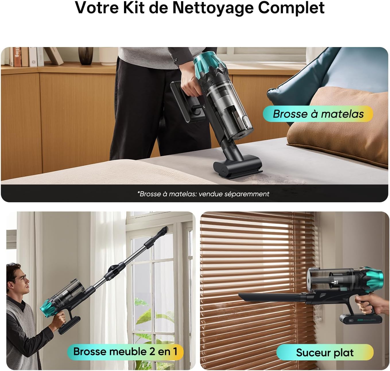 Thumbnail 4 de Vexilar V15 Max aspirateur balai sans fil 2-en-1 aspiration et lavage, 65 kPa, 60 min