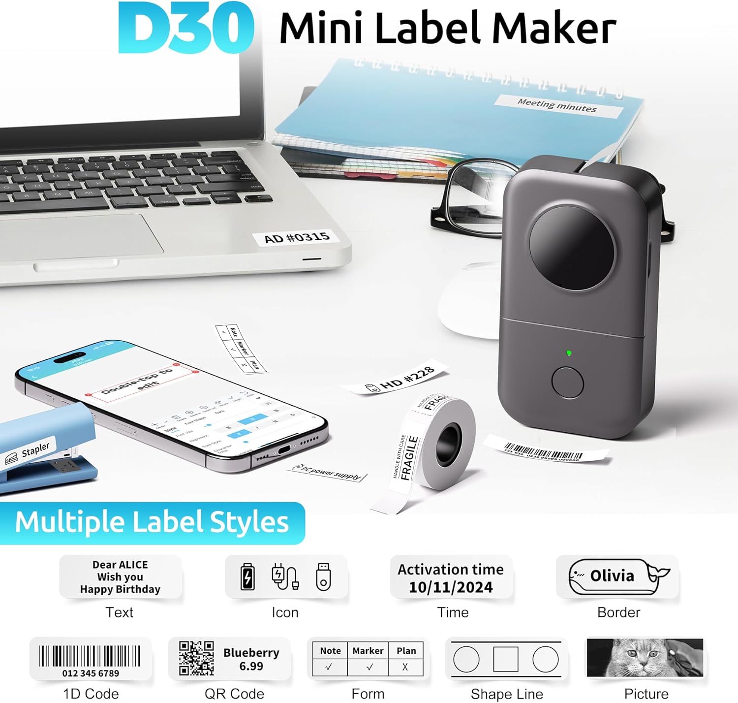 Thumbnail 3 de Phomemo D30 Bluetooth label printer D30
