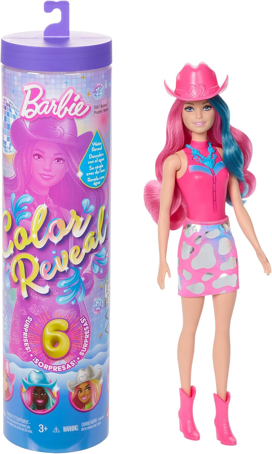 Detalle de Barbie Color Reveal Serie Country Chic — Bambola a sorpresa con rivestimento scintillante e 6 accessori