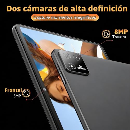 Detalle de UBDXBD Tablet 10” Android 15 con funda, 18 GB RAM y 128 GB (ampliable) – rendimiento y comodidad