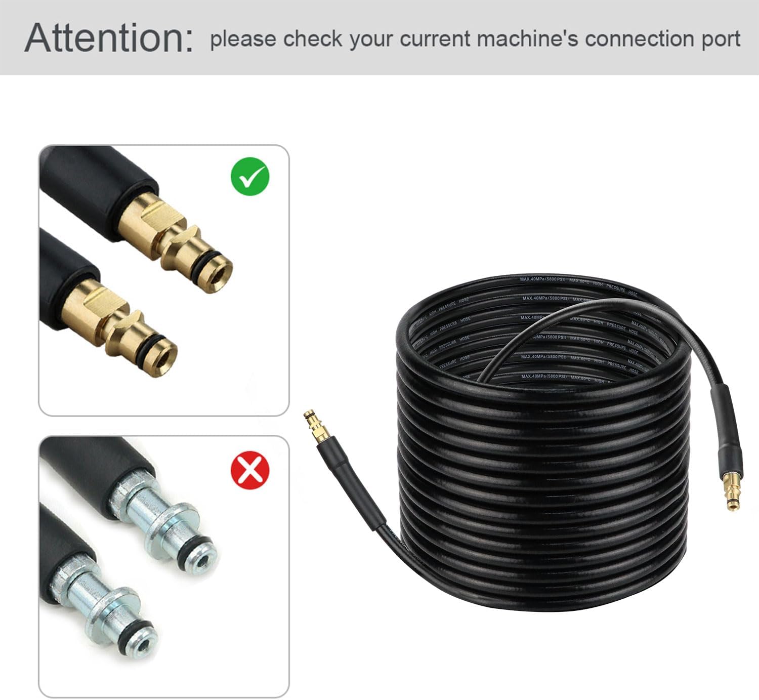 Detalle de 10 m High Pressure Washer Hose 5800PSI