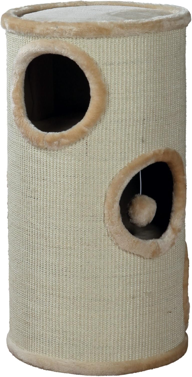 Detalle 2 de TRIXIE Colonne à griffes Edoardo 100 cm – taupe/crème, griffoir en sisal et surface rembourrée